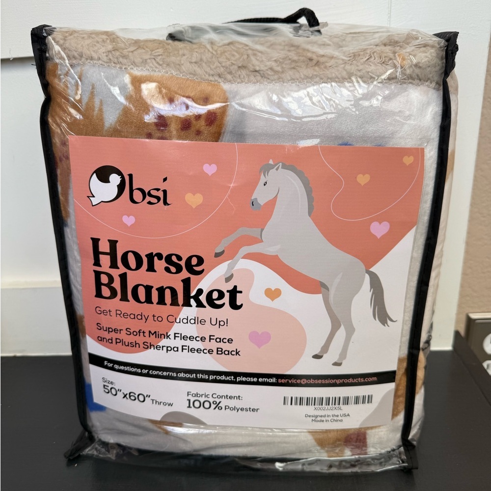 Obsi Horse Blanket for Girls size 50"x60" Throw